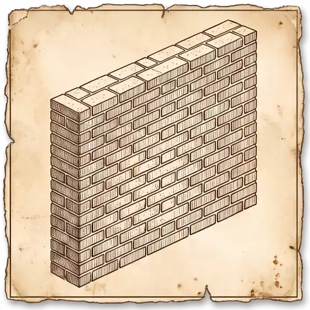 Imagen estilo grabado de una pared de ladrillos